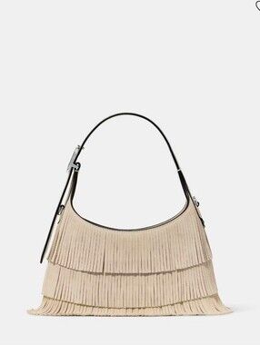 NWT Kate Spade 454 Suede Fringe Mini Light Sand Crossbody Bag